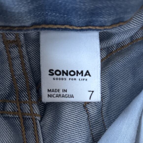 Sonoma Skinny Mid Rise Kid Girl Size 7 Adjustable Button Waist - Picture 3 of 7